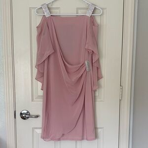 MSK pink dress cold shoulder